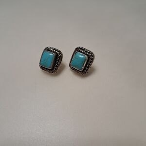 Vintage Sterling Silver Turquoise Mexican Earrings